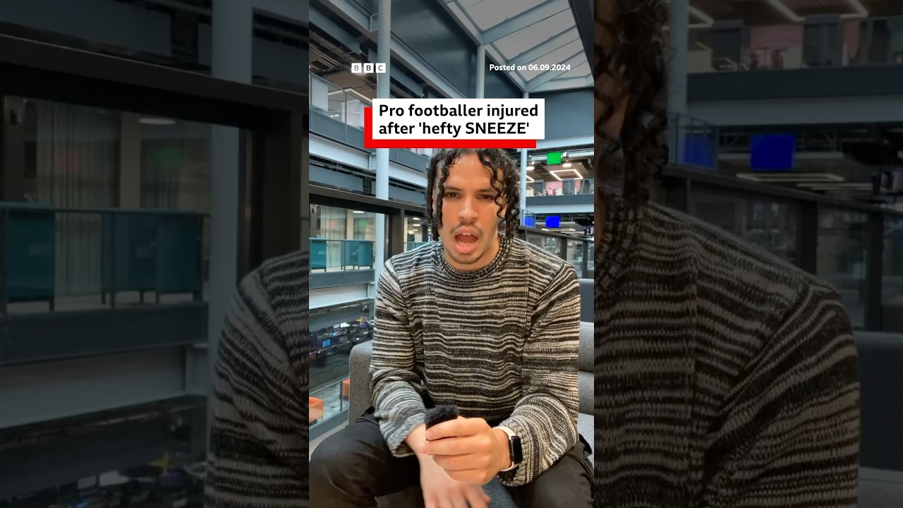 Professional footballer injured after a "hefty sneeze". #Football #BBCNews