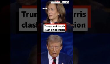 Trump and Harris clash on abortion during debate. #Trump #Harris #BBCNews