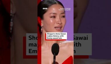 Anna Sawai became the first actor of Asian descent to win an Emmy for best actress. #Shogun #BBCNews