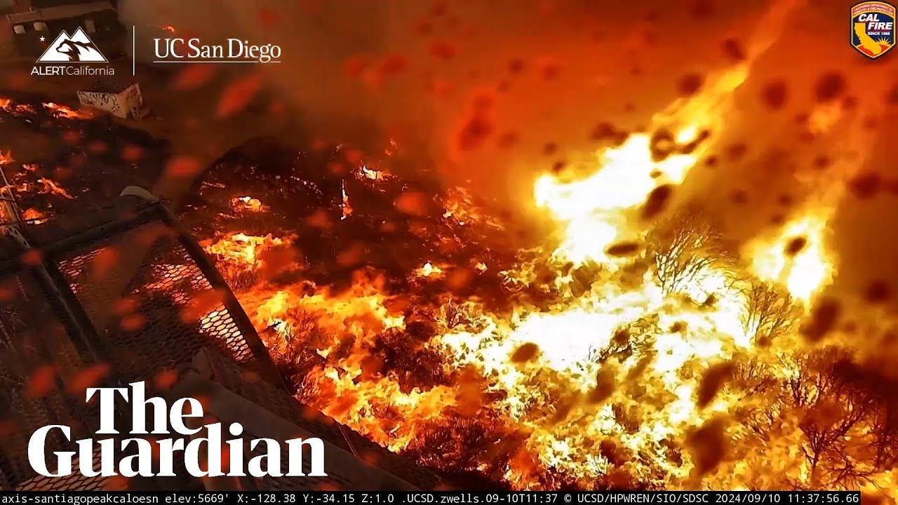 Timelapse shows Airport Fire raging through California's Santiago Peak