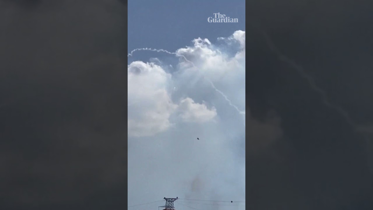 Footage captures moment of rocket interception in northern Israel