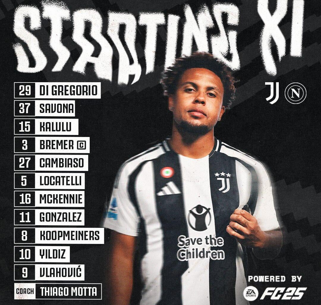 Starting XI vs Napoli