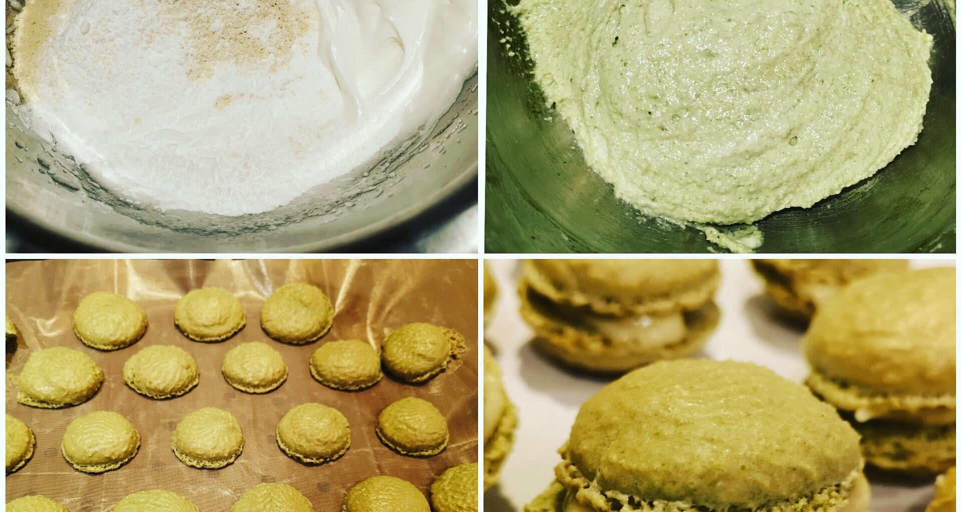 matcha macaron with white chocolate filling