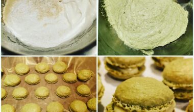 matcha macaron with white chocolate filling