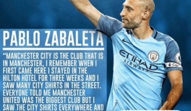 Pablo Zabaleta bleeds blue
