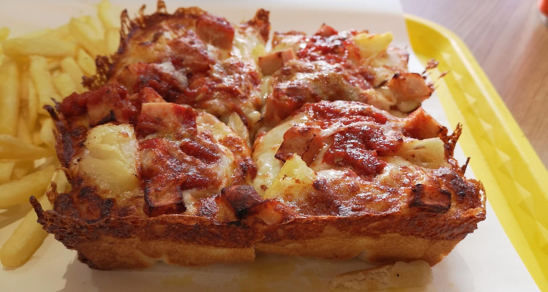 Hawaiian Detroit style pizza