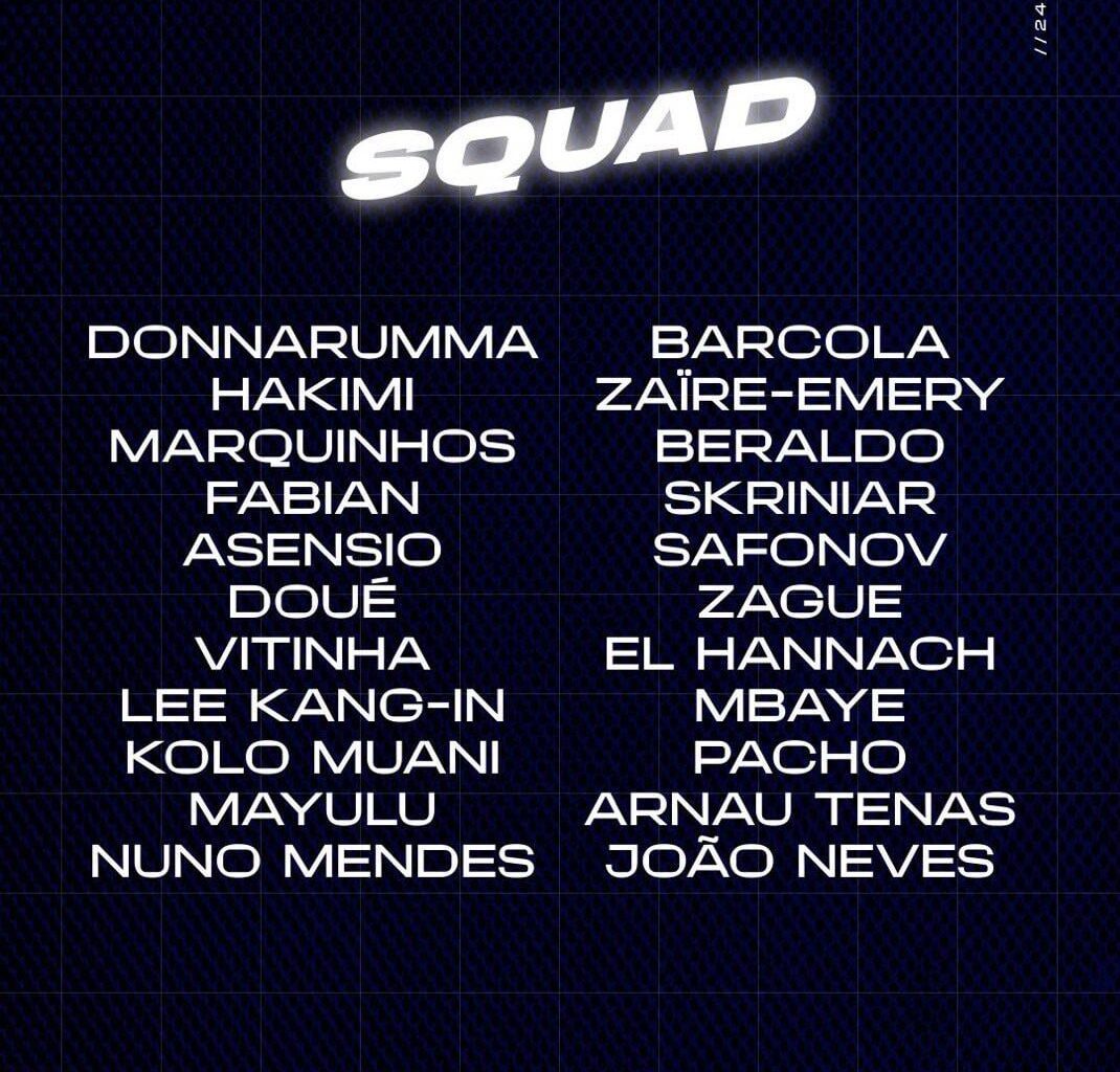 Squad vs Arsenal