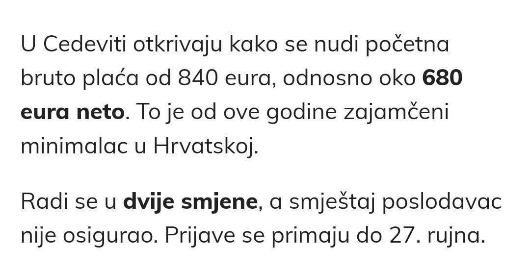 Nešto mi govori da neće moći pronaći djelatnike pa će biti "prisiljeni" preko agencije zaposliti radnike iz Azije.