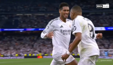 Mbappe scored his first goal for Real Madrid in Champions league.