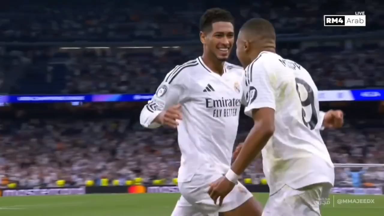 Mbappe scored his first goal for Real Madrid in Champions league.