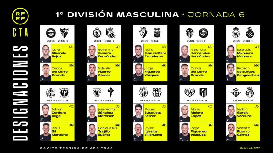 Official: José Luis Munuera Montero appointed as on-field referee for Real Madrid's match against Espanyol with Ricardo de Burgos
Bengoetxea as VAR referee.
