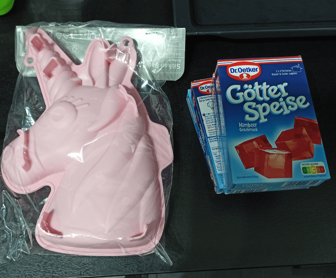 Rosa Götterspeise Einhorn?