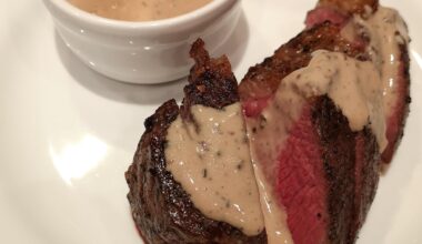 sous vide steak with homemade peppercorn sauce