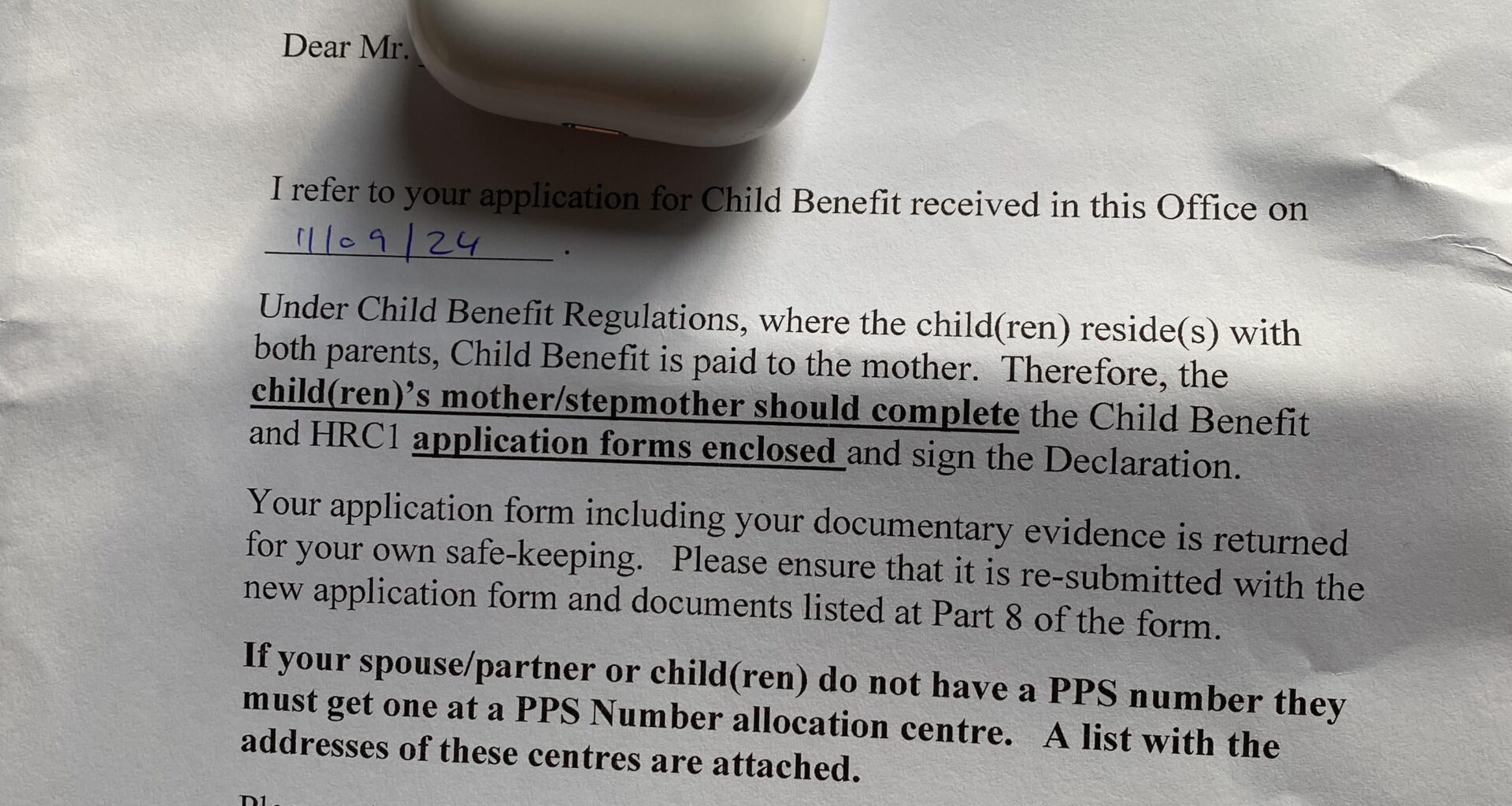Claim rejected because I’m a Man