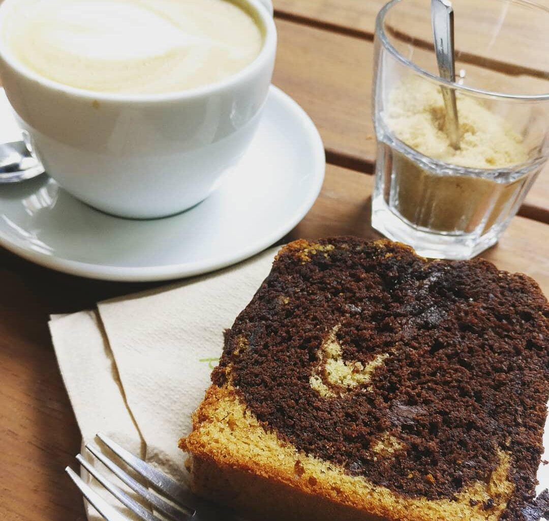 tiramisu cake and coffee