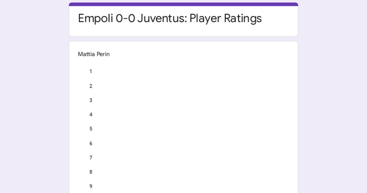 Empoli 0-0 Juventus: Player Ratings