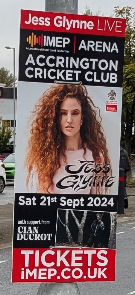 If anyone has been wondering what Jess Glynne has been up to. She's in Accrington.