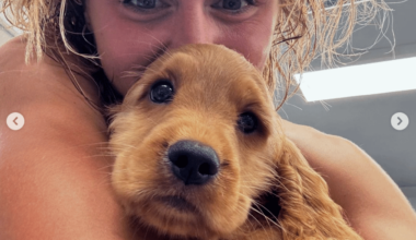 Our striker Cristiana Girelli with a puppy. PS She scored in our win yesterday, too!