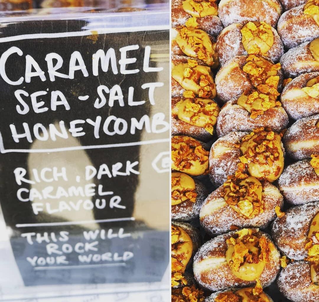 caramel sea salt honeycomb donut