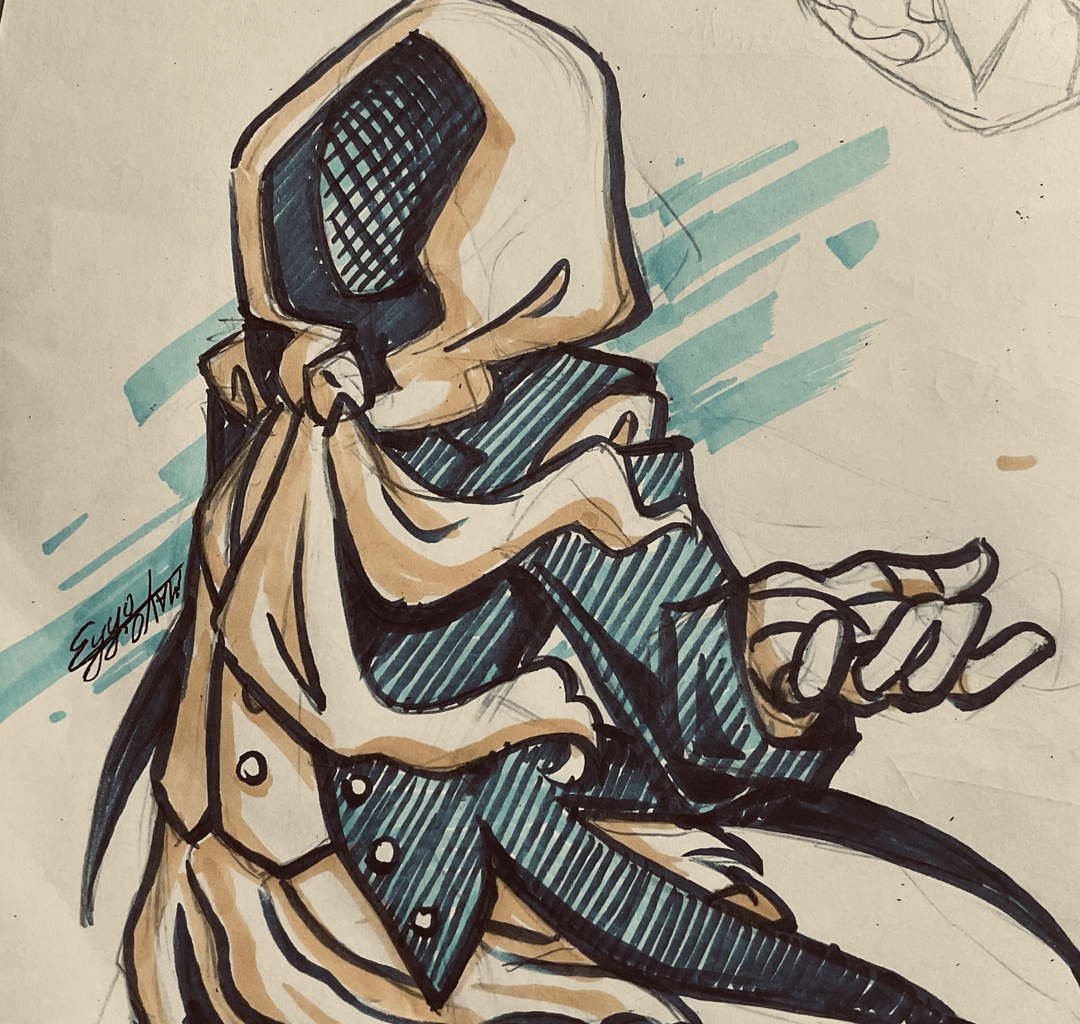 (more) drawings of the masked man - an art dump