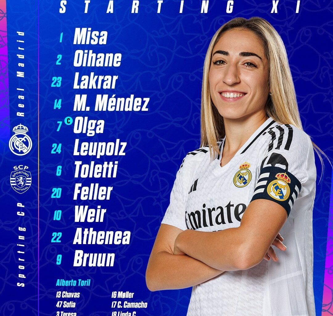 [Fem] Our Starting XI against Sporting Portugal | Women's CL Qualifying 2nd leg, we lead 2-1