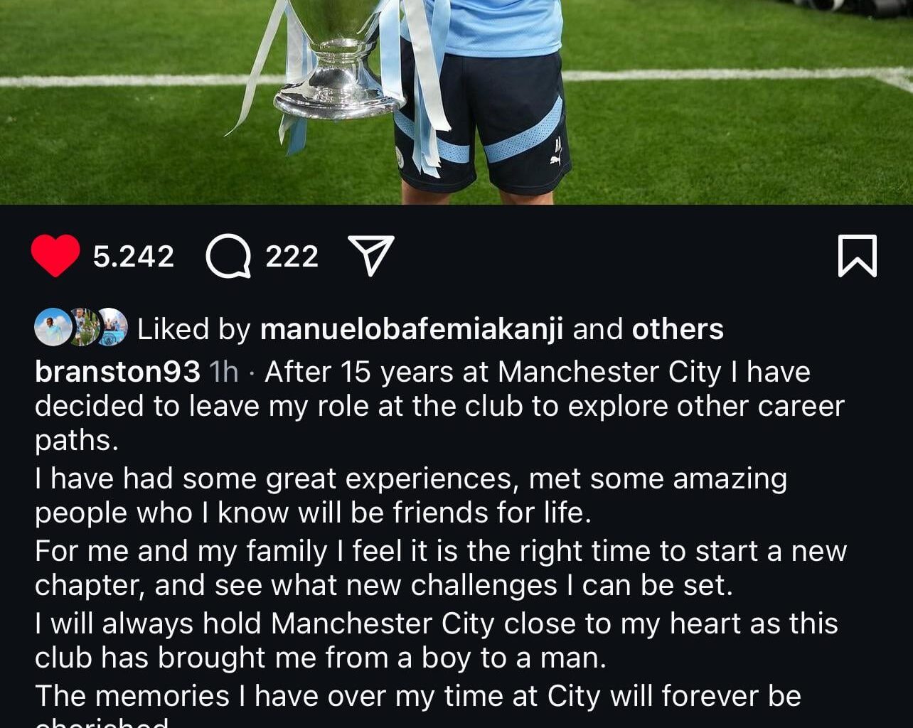 Brandon Ashton leave man city