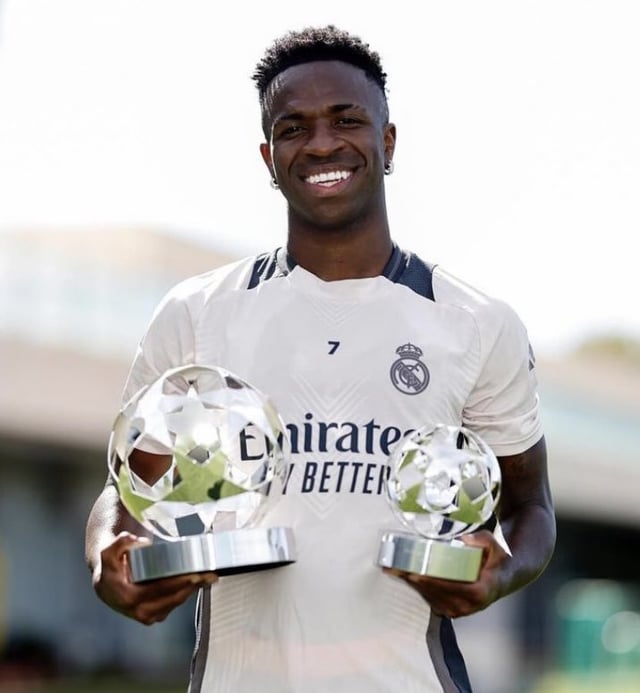 Vini Jr. Becomes the ONLY player to win both UEFA Champions League Young Player of the Season (2022) and Player of the Season (2024) awards.