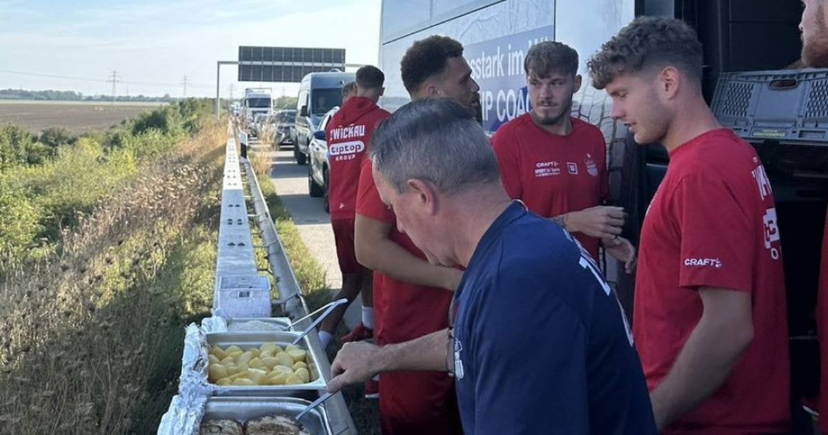 Stau! Regionalliga-Partie abgesagt - Zwickau-Spieler bekommen Essen auf Leitplanke