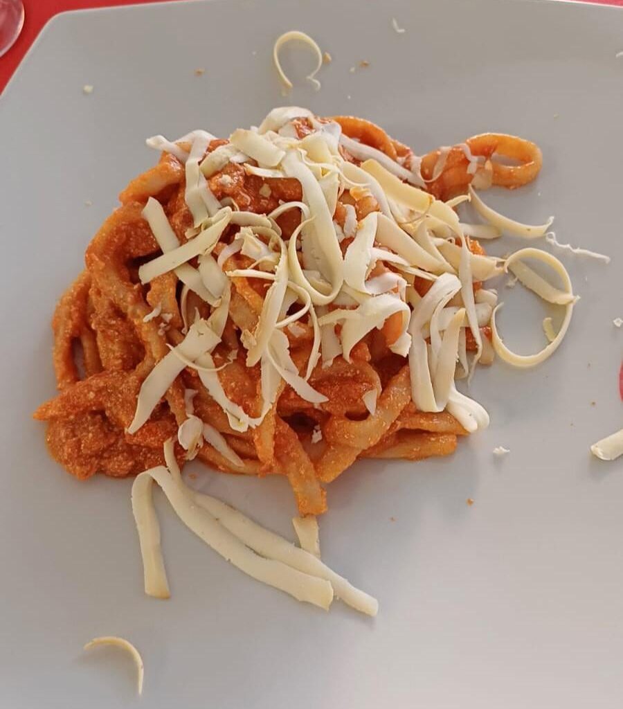 Scialatielli with sausage and smoked ricotta