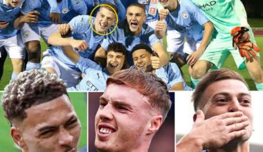 Throwback to Man City’s 2020 FA Youth Cup winning team… Morgan Rogers, Cole Palmer & Liam Delap were all playing for the U18s.

4 years later… They all scored this weekend in the Premier League. Crazy amount of talent.