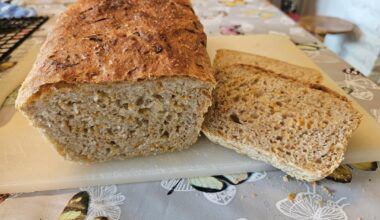 Carrot bread, using carrots from the garden. Ate it with homemade blackberry jam...