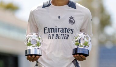 Jude with UCL Young Player of The Seasons Award