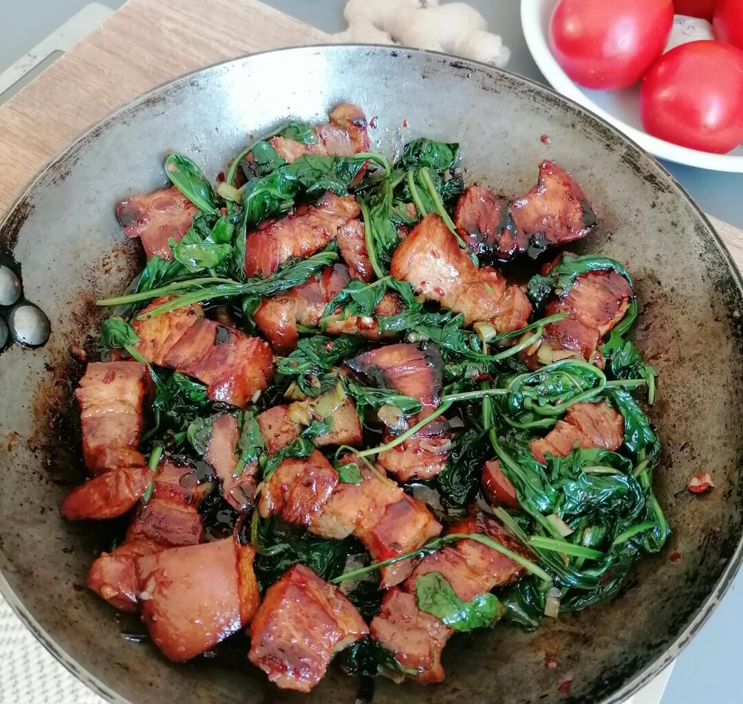 Pork Belly with Spinach