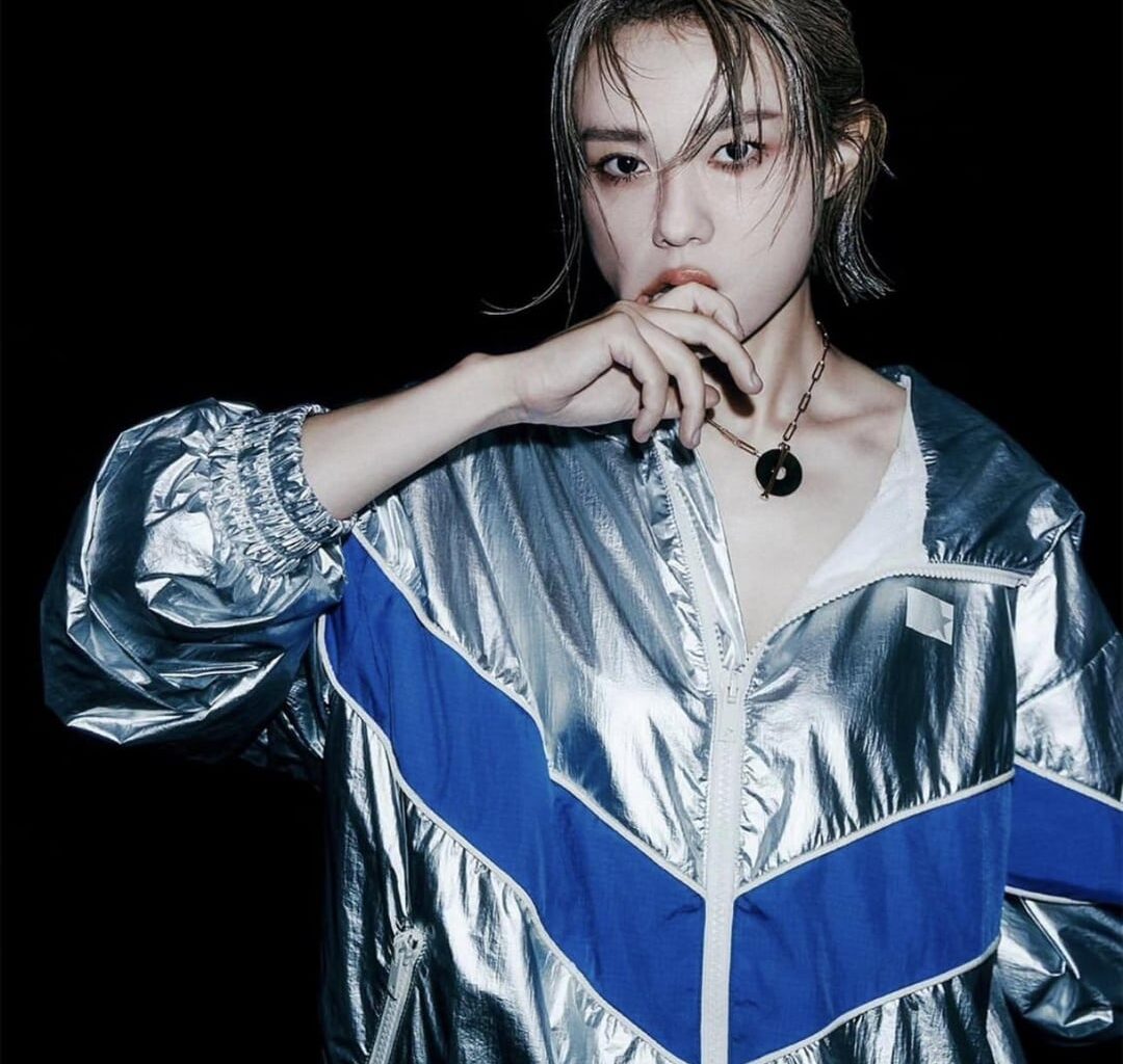 Kim Yeji of the Cyberpunk Air Pistol meme modeling for Elle magazine