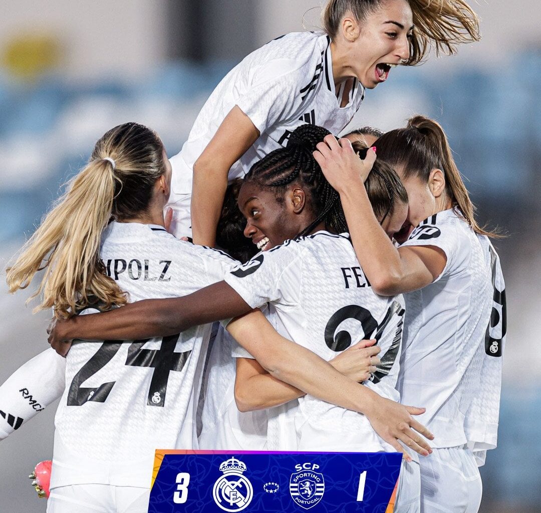 FT: Real Madrid 3 - 1 Sporting Portugal | Toletti 7', 51'; Alba 93'; Capeta 5' [Agg 5-2] | We will play the Women's Champions League Group Stage for the 4th consecutive year