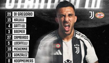 Starting XI Juve VS PSV