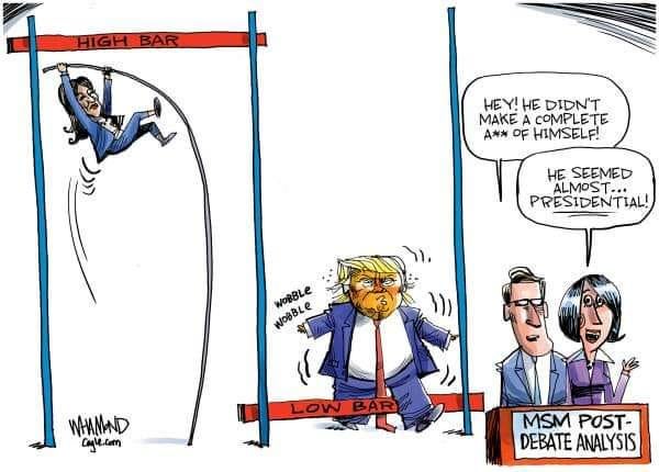 How the mainstream media plans on judging tonight's debate between our VP and a Convicted Felon and Rapist