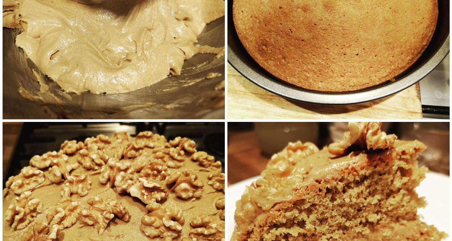Coffee and walnut cake