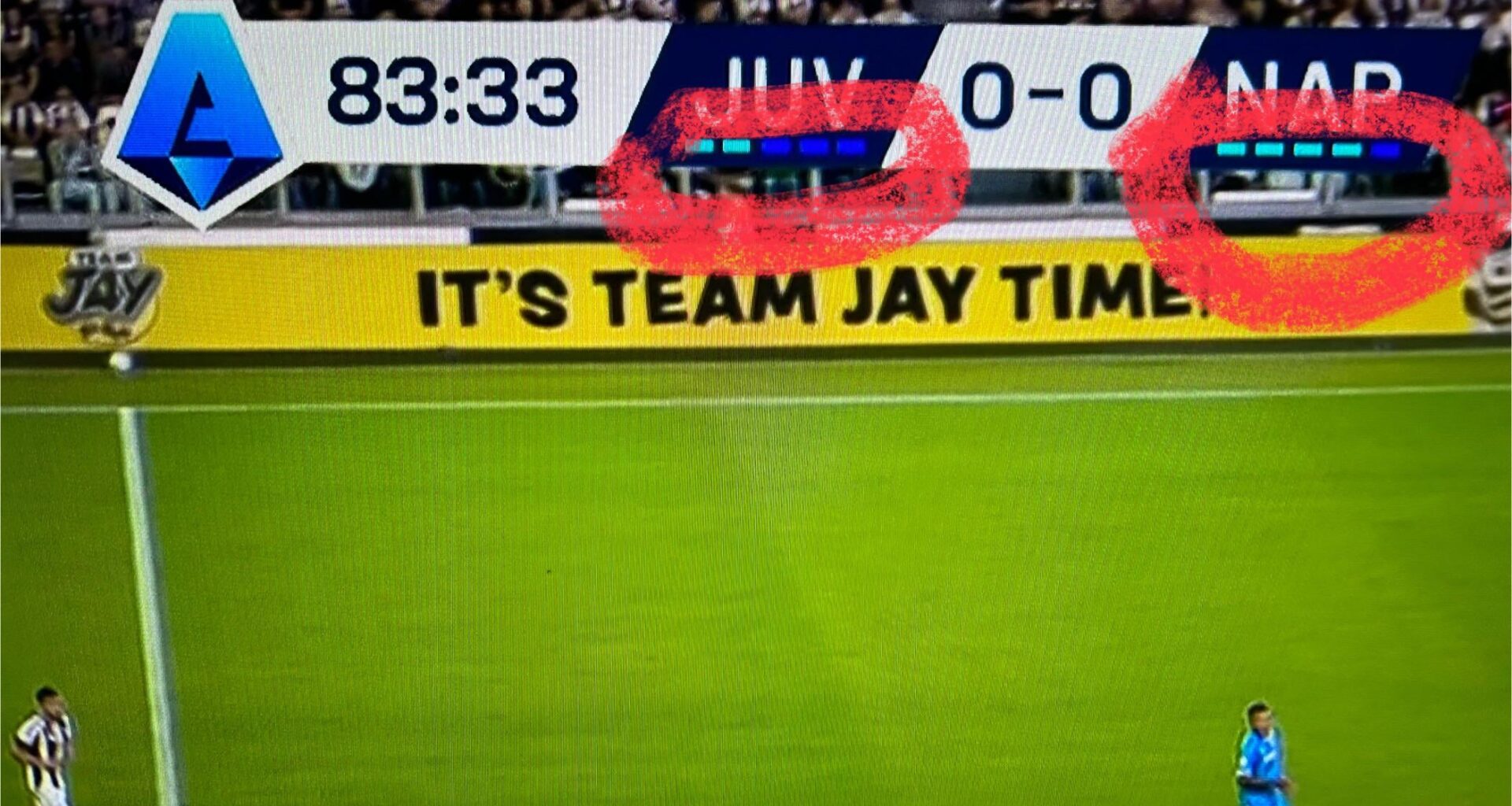 What are the blue stripes for under the team abbreviations