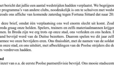 NAC fans sent open letter to KNVB and ESPN regarding the displacement of their game against RKC