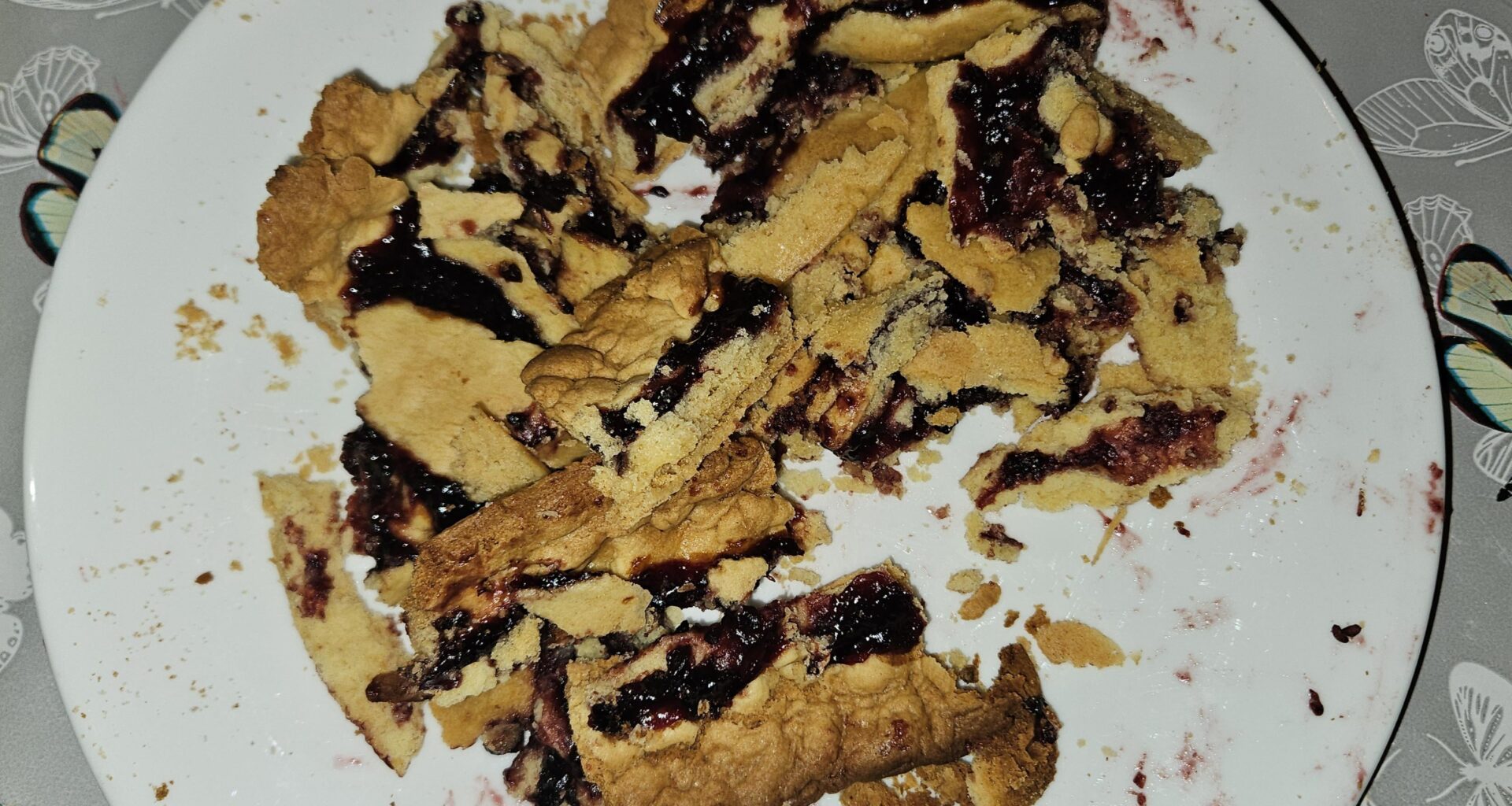 Crostata, or what's left of it. Didn't get to take a photo before it was devoured. Insanely delicious. Someone else here posted the recipe a few months ago. I don't remember who, but thanks!