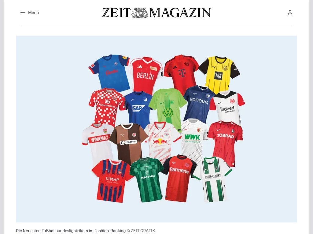 Fußballtrikots: Die Tabelle | ZEITmagazin
