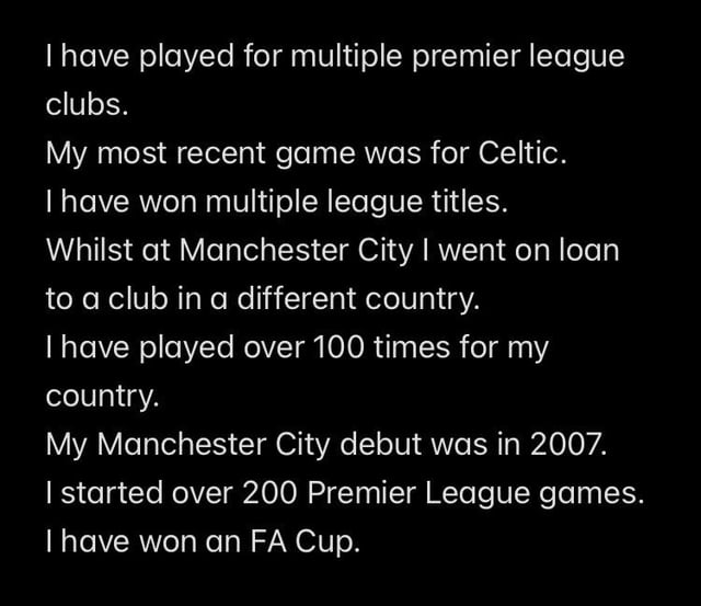 Man City “guess who”. Can you guess these 7 players?