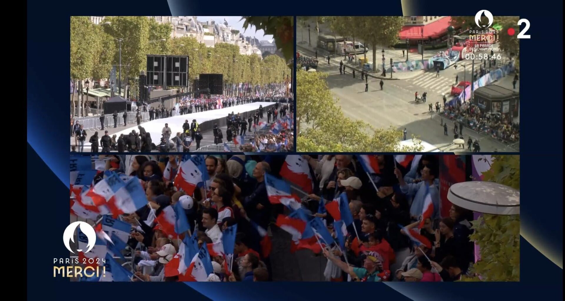 An hour before the start of the French parade