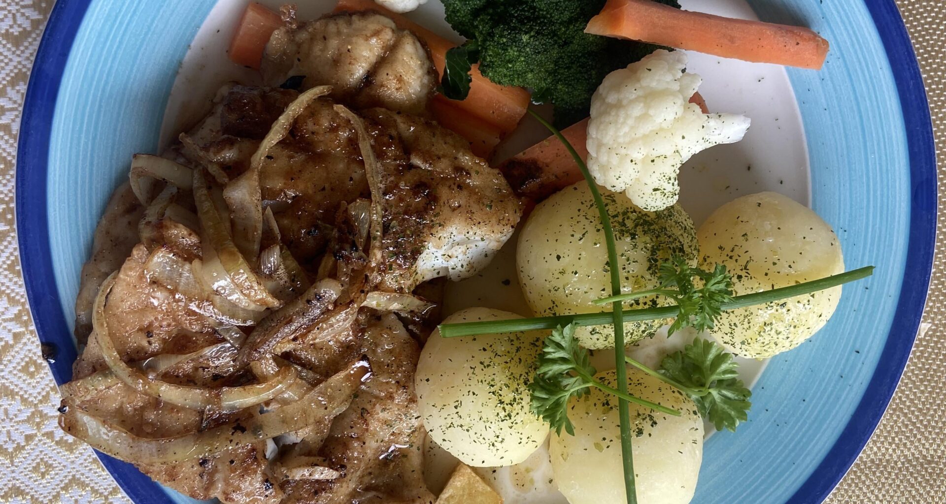 Lovely fried fish dinner in Saltstraumen, Norway