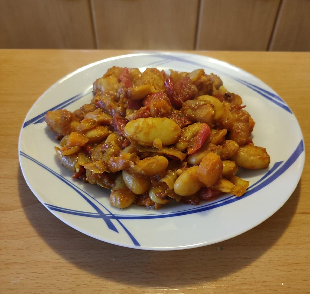 Ras el hanout baked giant beans