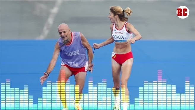Spanish paralympian Elena Congost disqualified for letting go of her guide's rope two meters from the finish line in order to help him