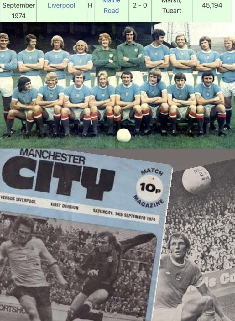 On this day 50 years ago, Man City beat Liverpool 2-0.