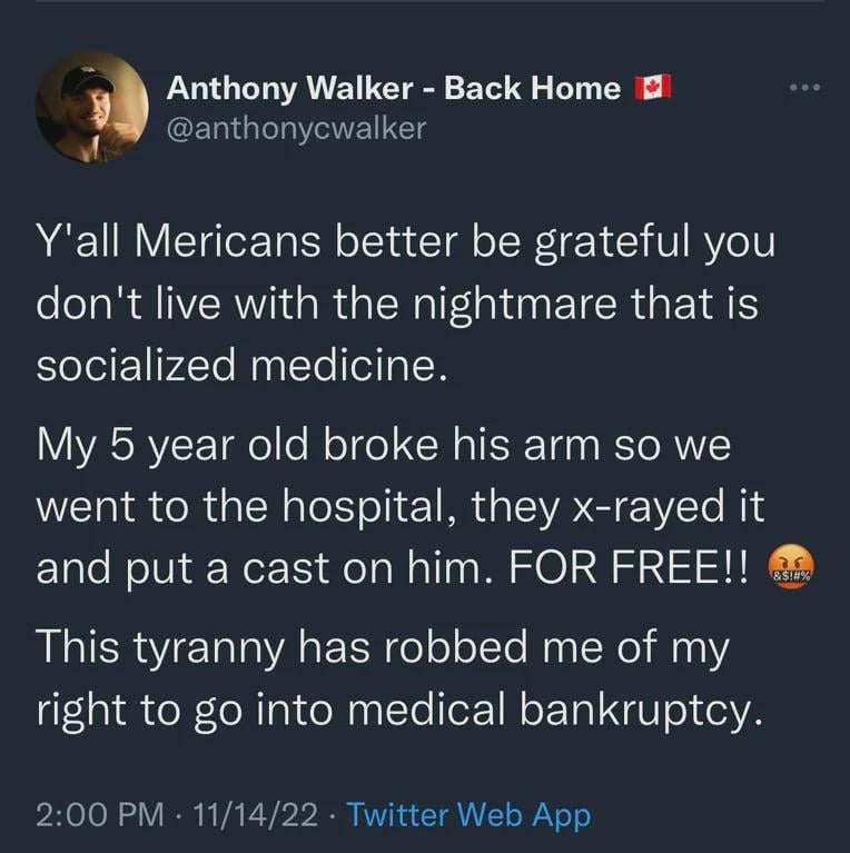 The nightmare that is socialized medicine....