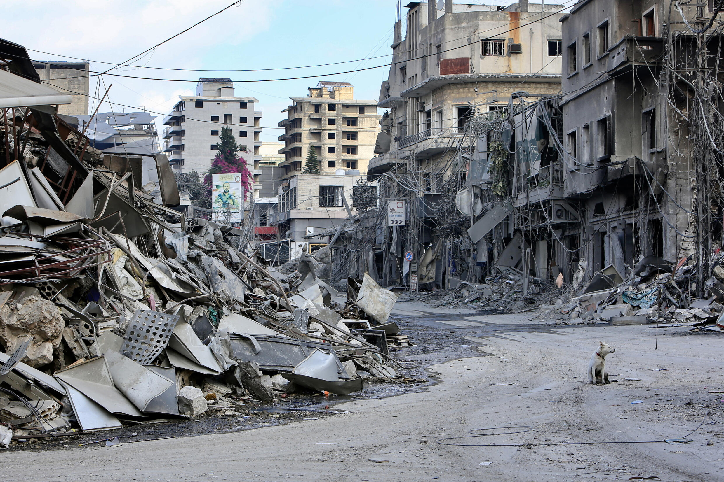 Vue de la ville de Nabatieh, dans le sud du Liban, le 17 octobre 2024, le lendemain des bombardements israéliens.